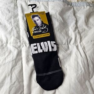 BRAND NEW Men's Elvis Presley Perri's Black & White Low Cut Socks (ONE SIZE)